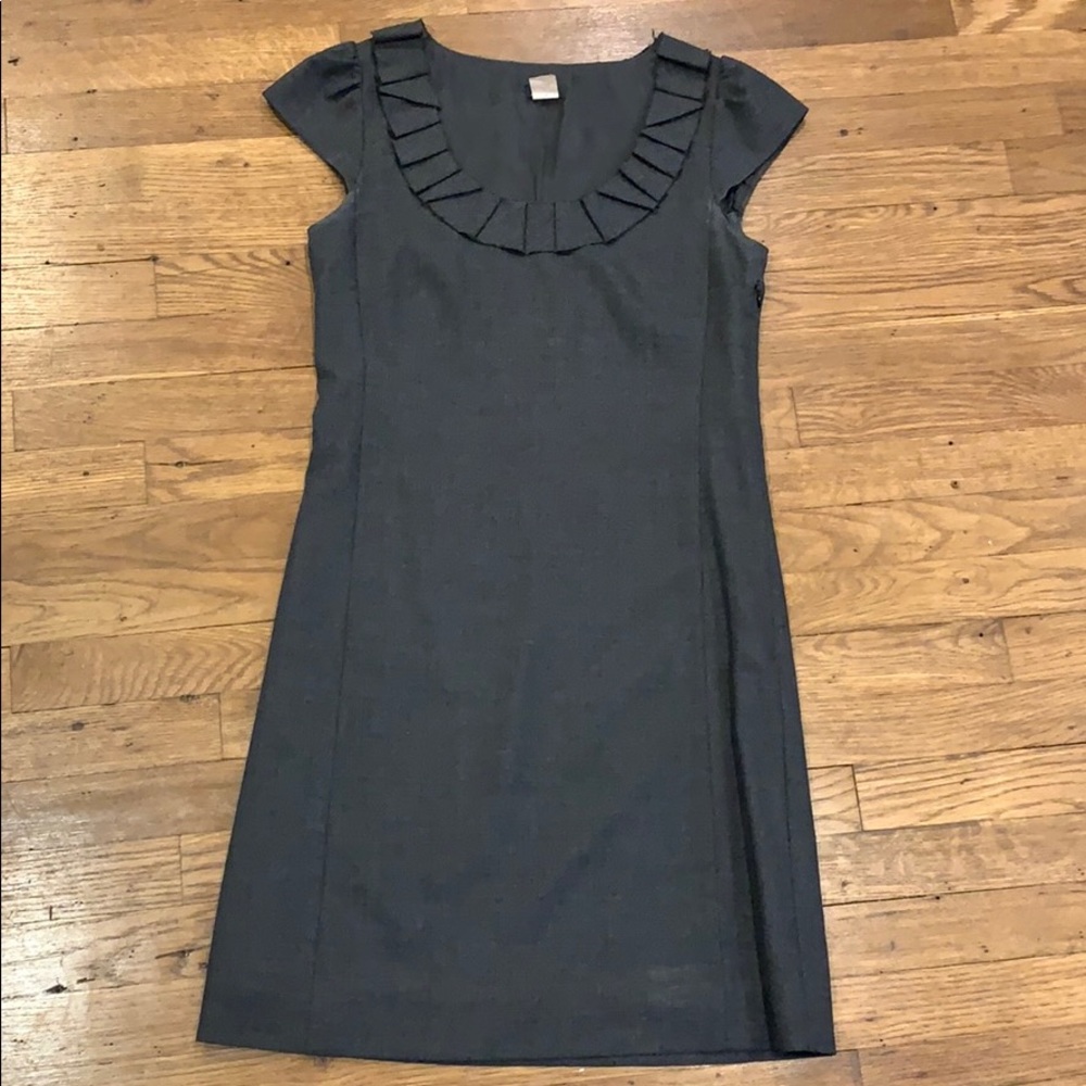 J Crew Grey Cap Sleeve Dress w/ Scoop Neck Detail